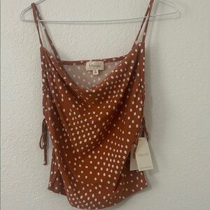 NWT Meraki Women's Spotted Cami Top - Brown